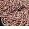 Natural Rhodocrosite Israel Faceted Roundel Beads Strand Length 14 Inches and Size 3.5mm to 4mm approx.